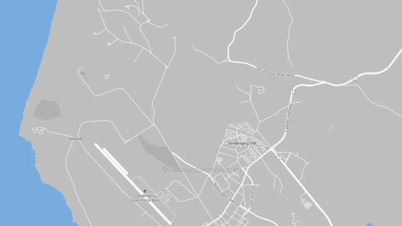 Transit Grade map of Vandenberg Air Force Base, CA