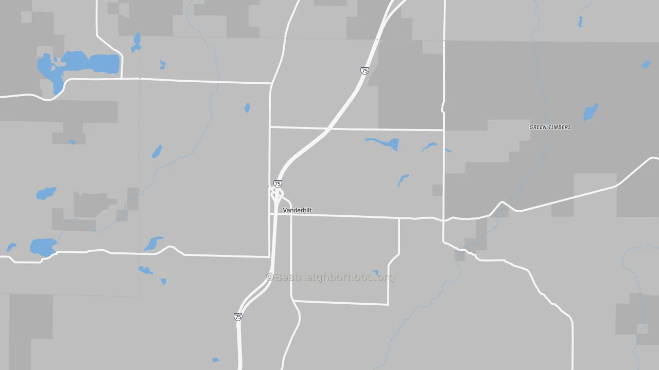 Transit Grade map of Vanderbilt, MI