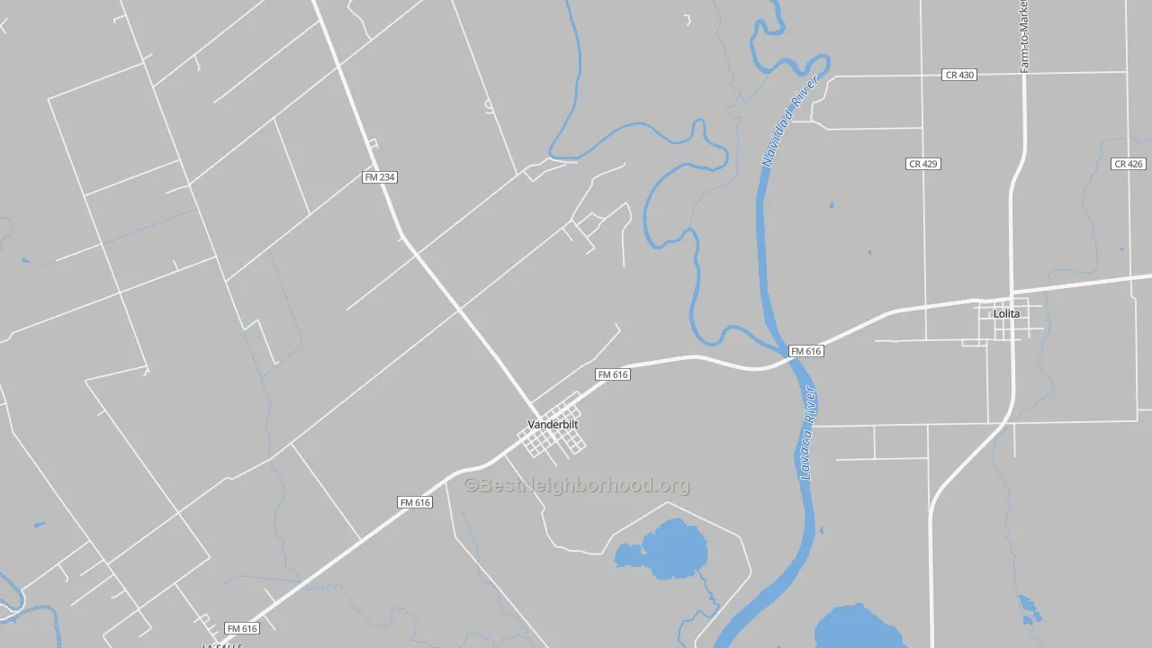 Transit Grade map of Vanderbilt, TX
