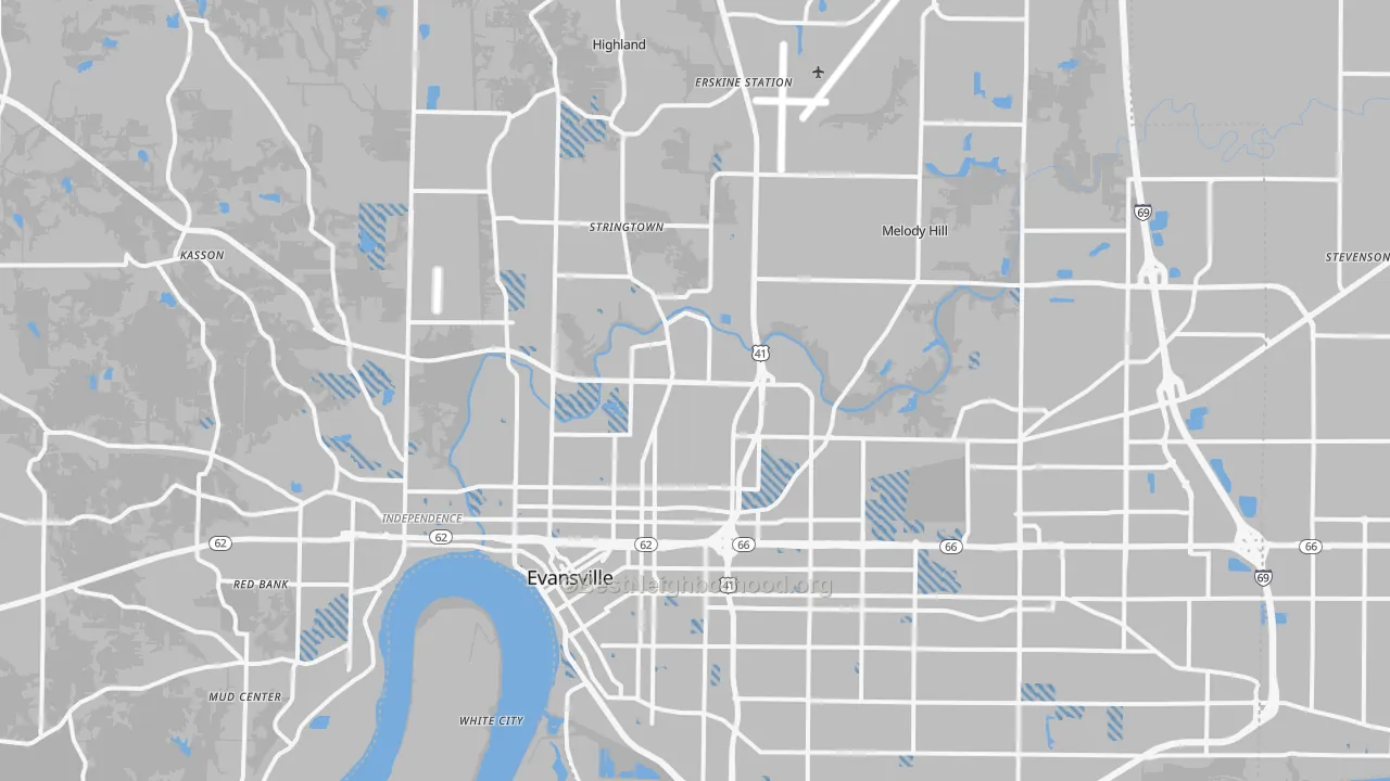 Transit Grade map of Vanderburgh County, IN