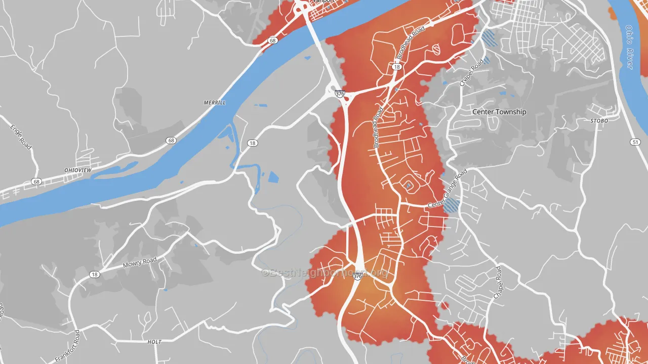 Transit Grade map of Vanport, PA