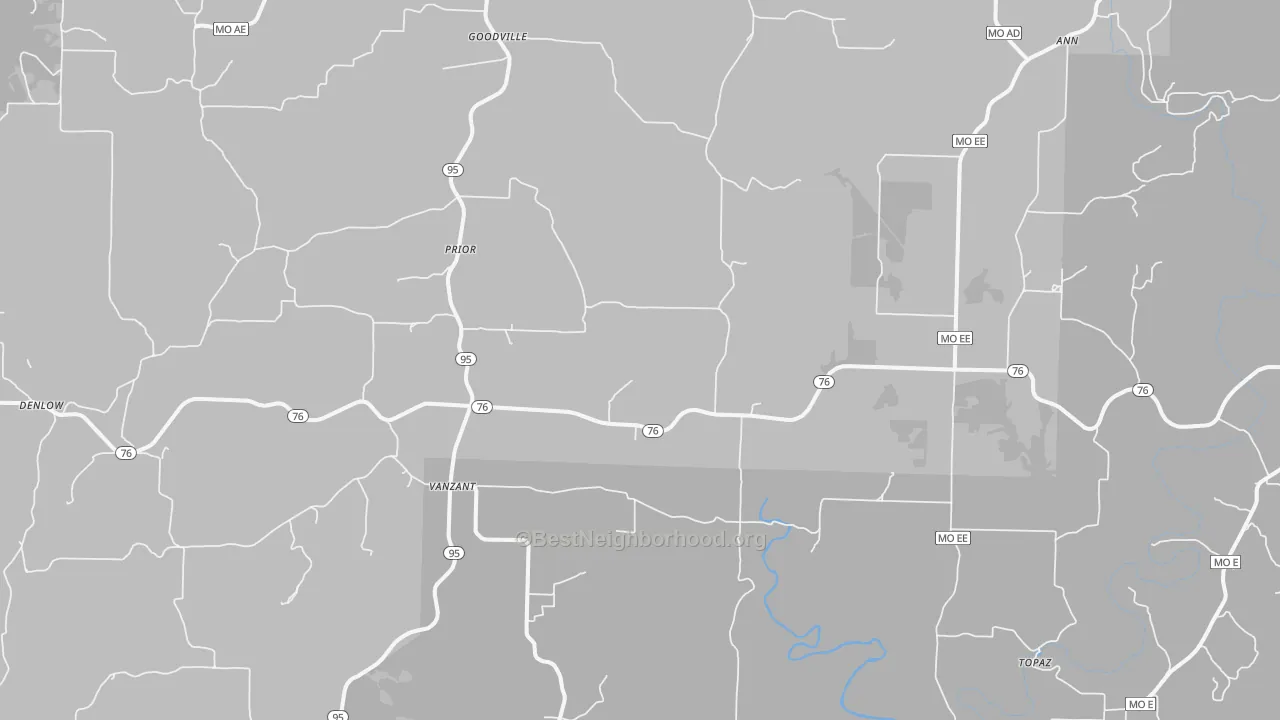 Transit Grade map of Vanzant, MO