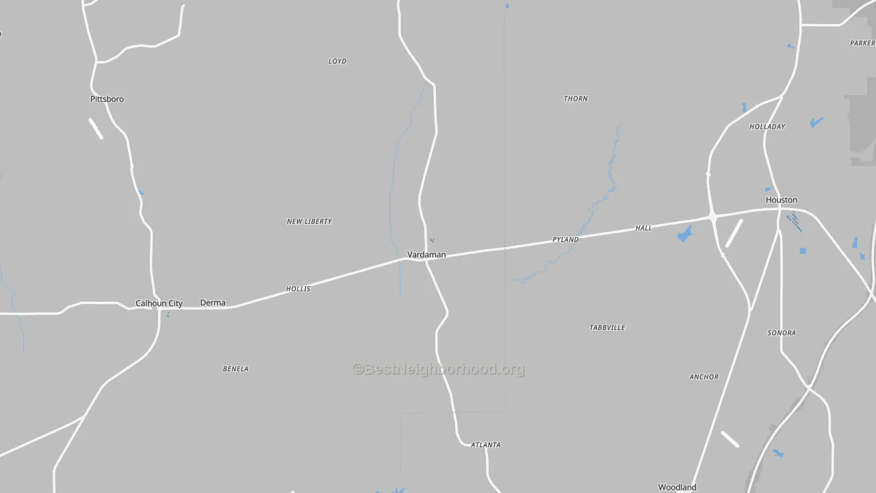 Transit Grade map of Vardaman, MS