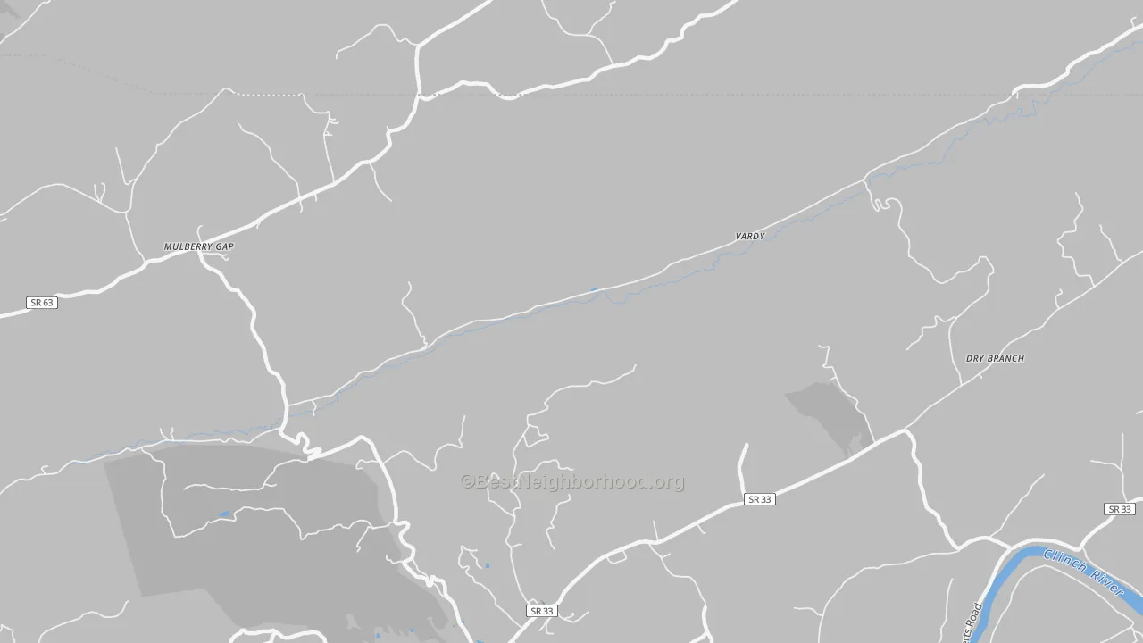 Transit Grade map of Vardy, TN