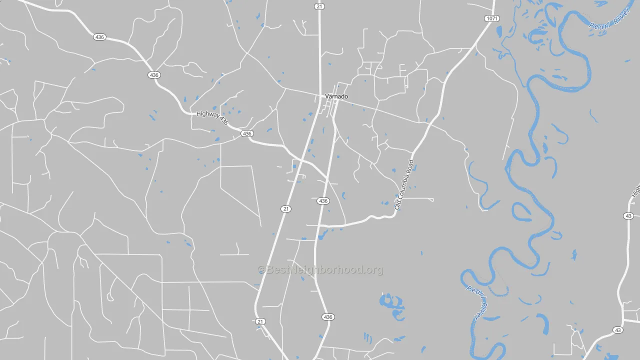 Transit Grade map of Varnado, LA