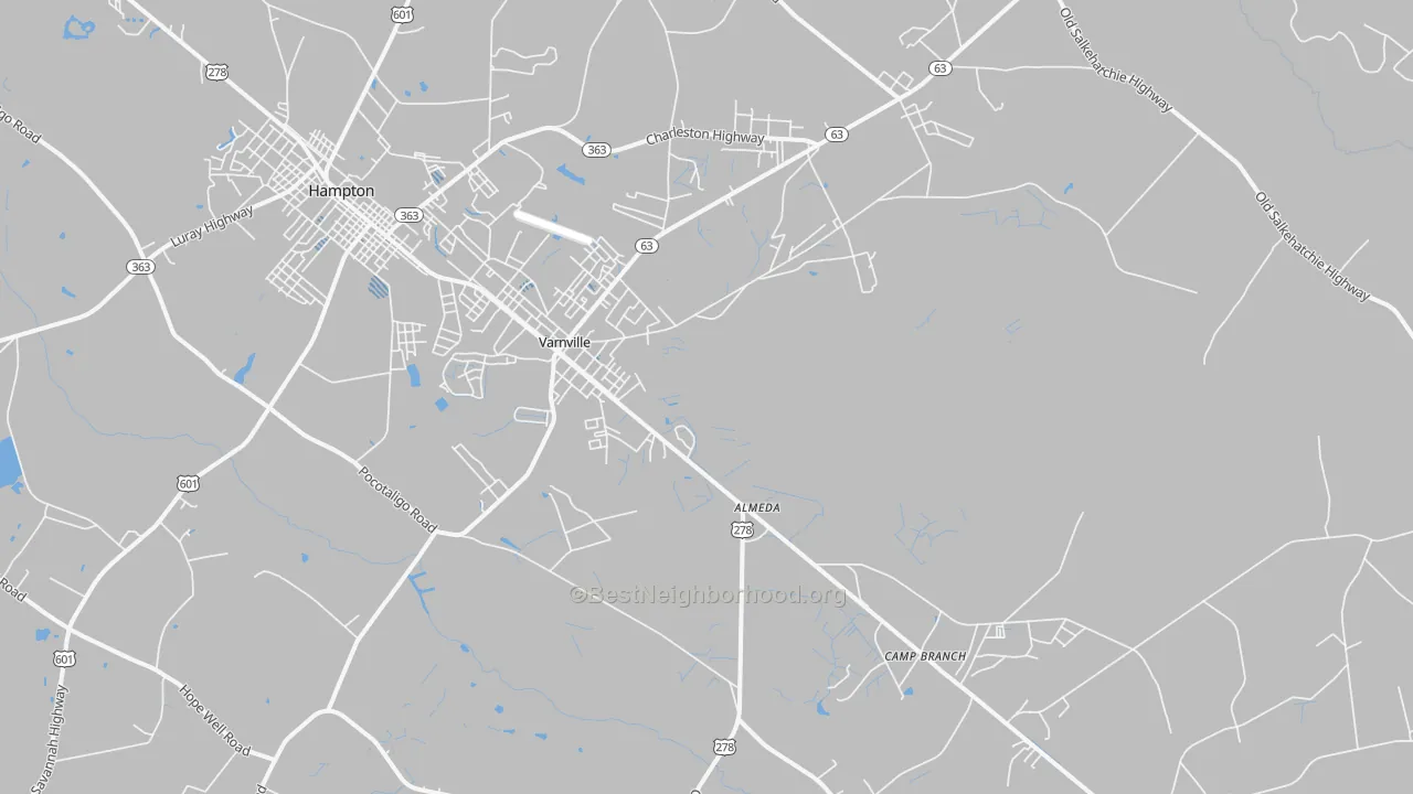 Transit Grade map of Varnville, SC