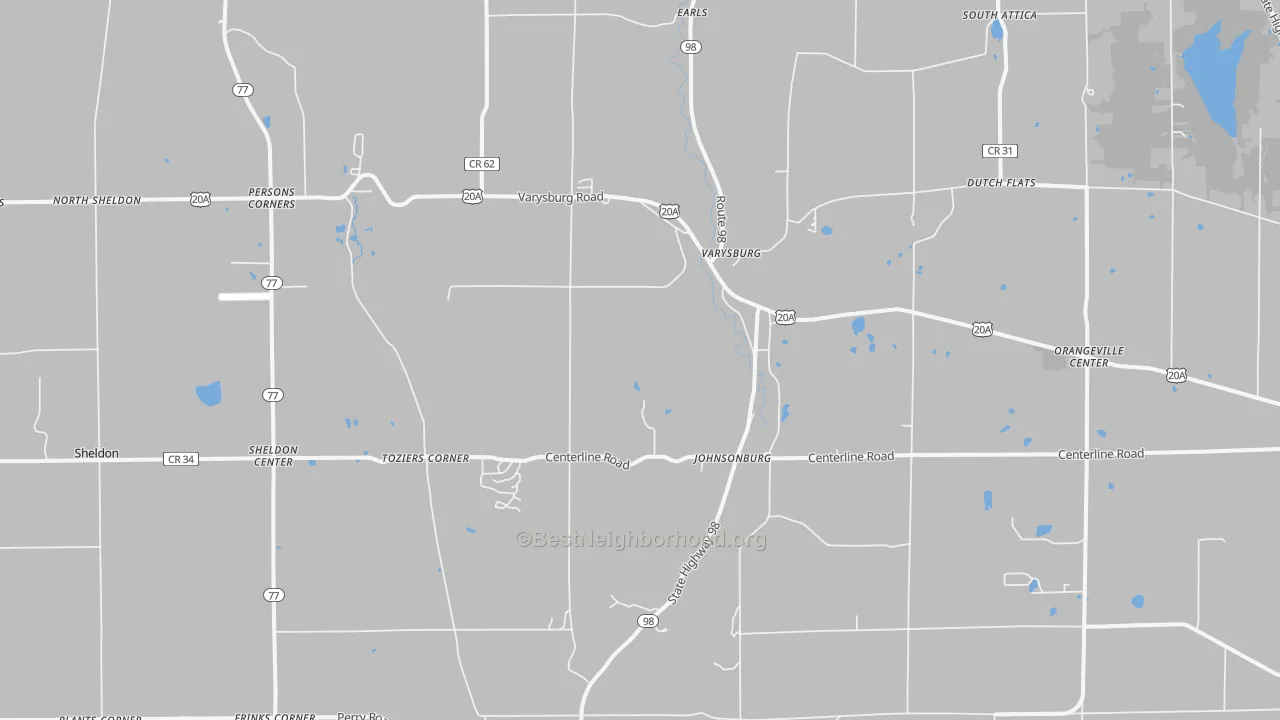 Transit Grade map of Varysburg, NY