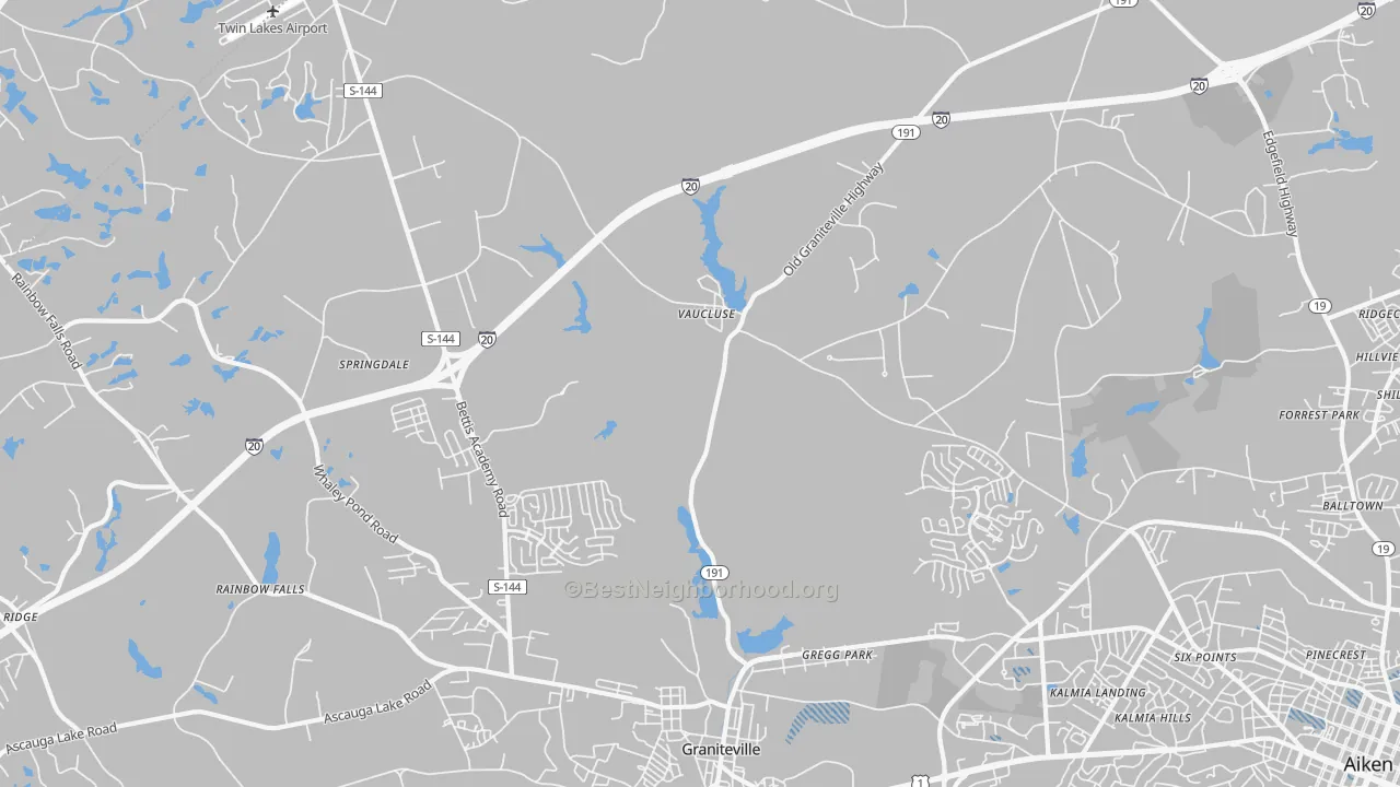 Transit Grade map of Vaucluse, SC