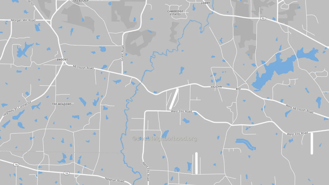Transit Grade map of Vaughn, GA