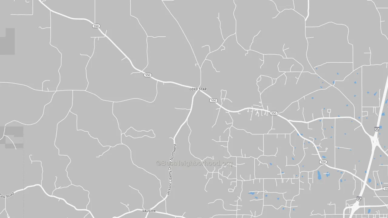 Transit Grade map of Vaughn, MS