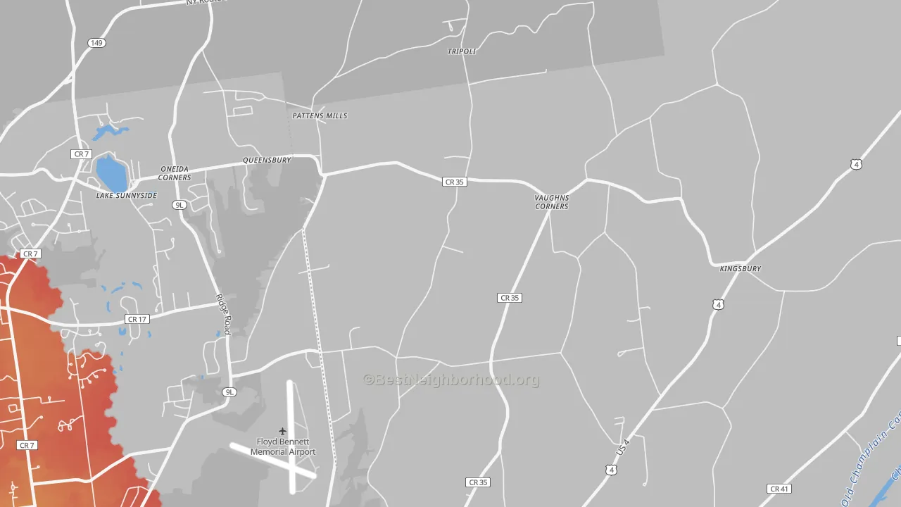 Transit Grade map of Vaughns Corners, NY