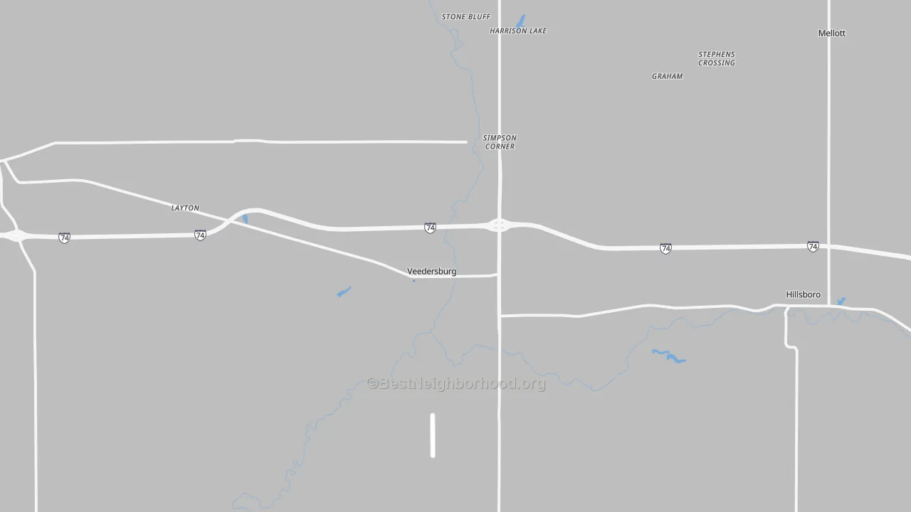 Transit Grade map of Veedersburg, IN