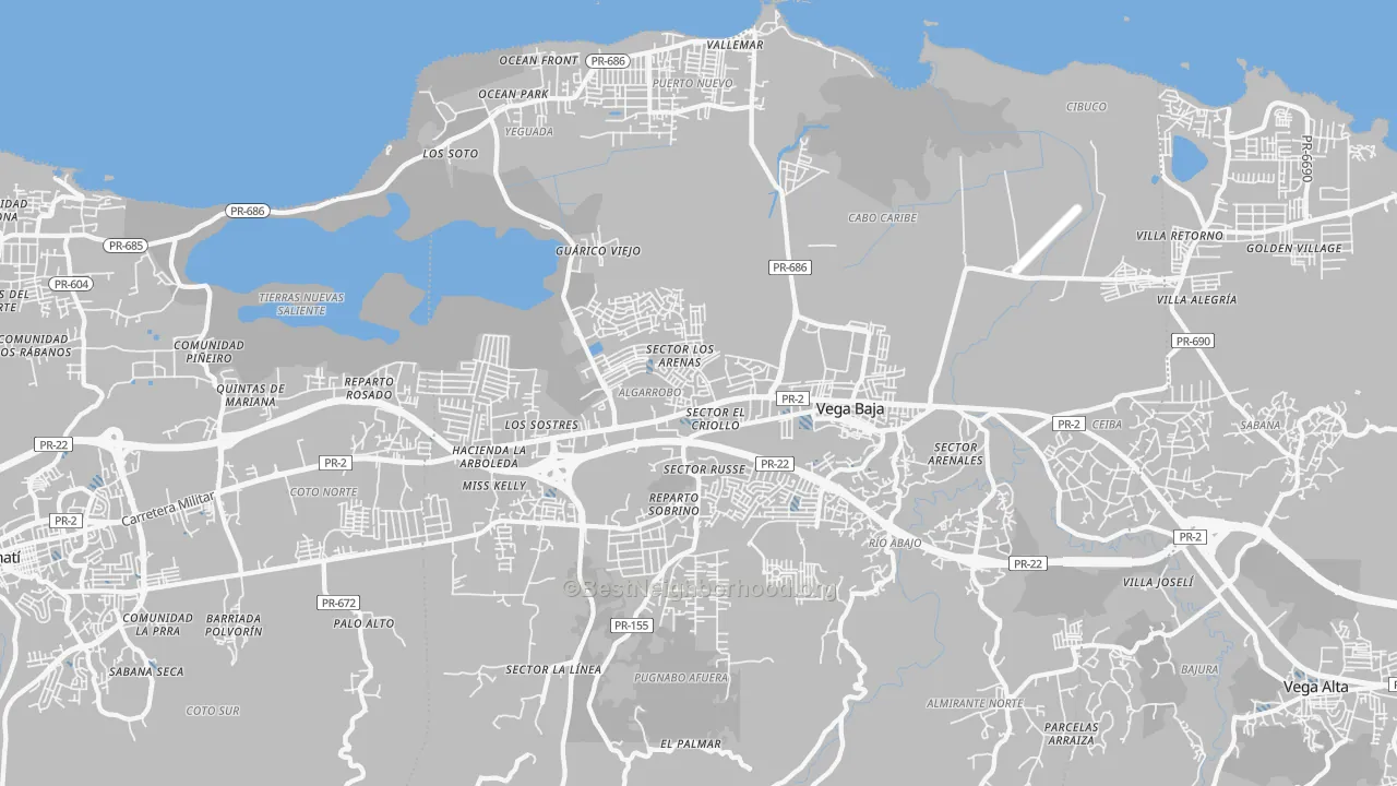 Transit Grade map of Vega Baja, PR