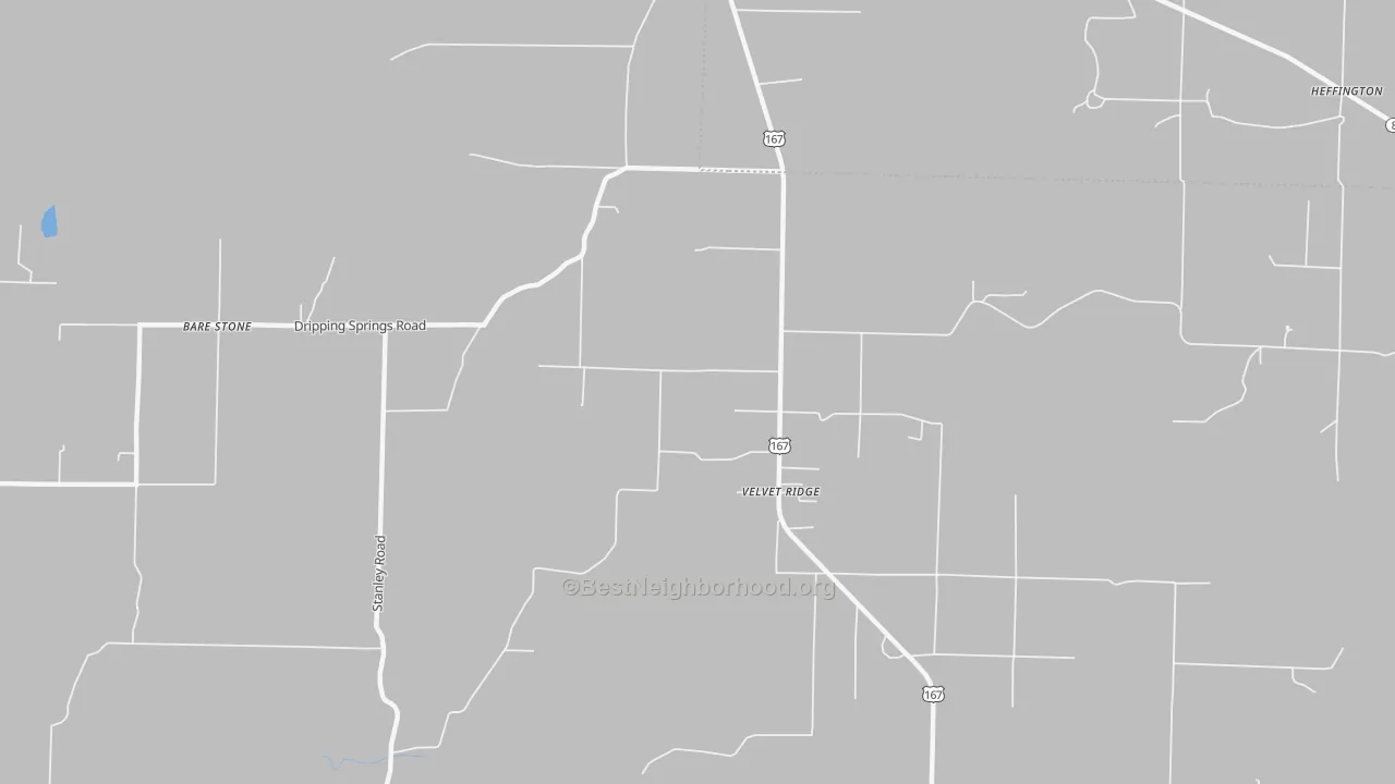 Transit Grade map of Velvet Ridge, AR