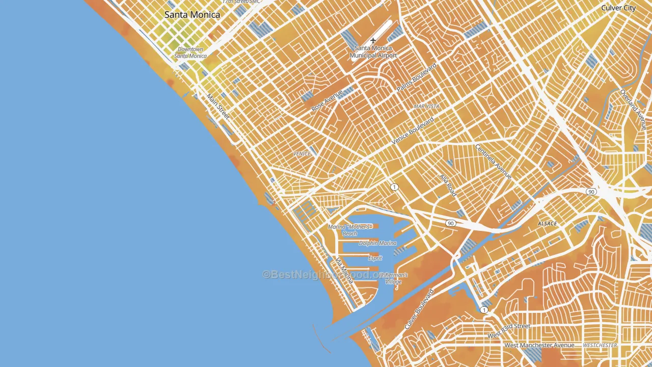Transit Grade map of Venice, CA