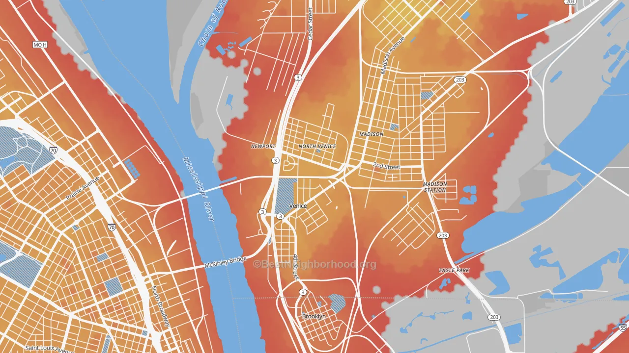 Transit Grade map of Venice, IL