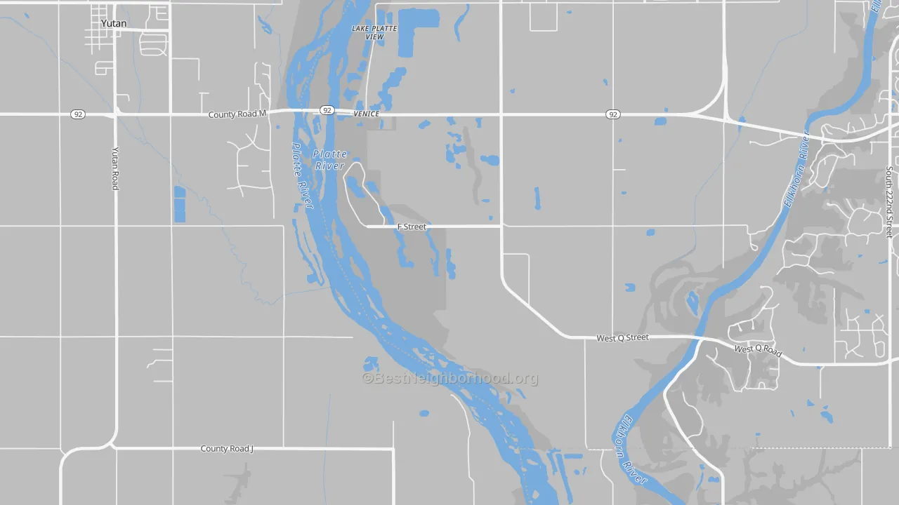 Transit Grade map of Venice, NE