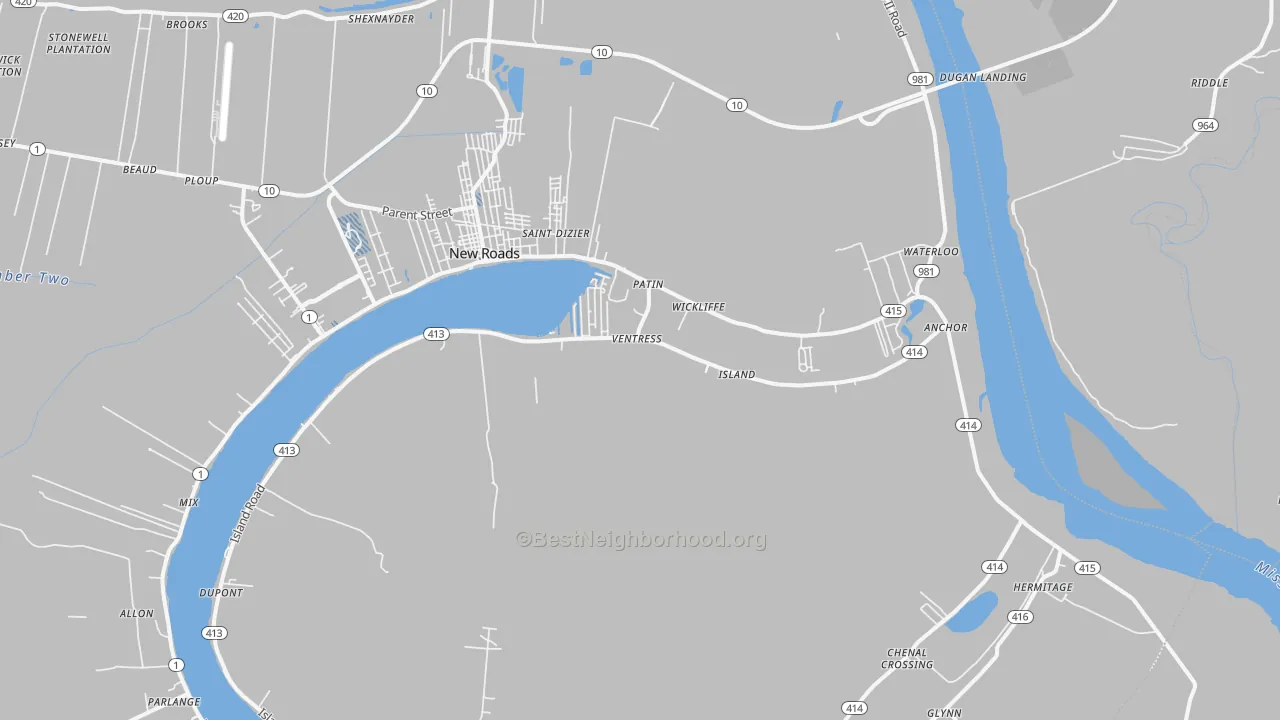Transit Grade map of Ventress, LA
