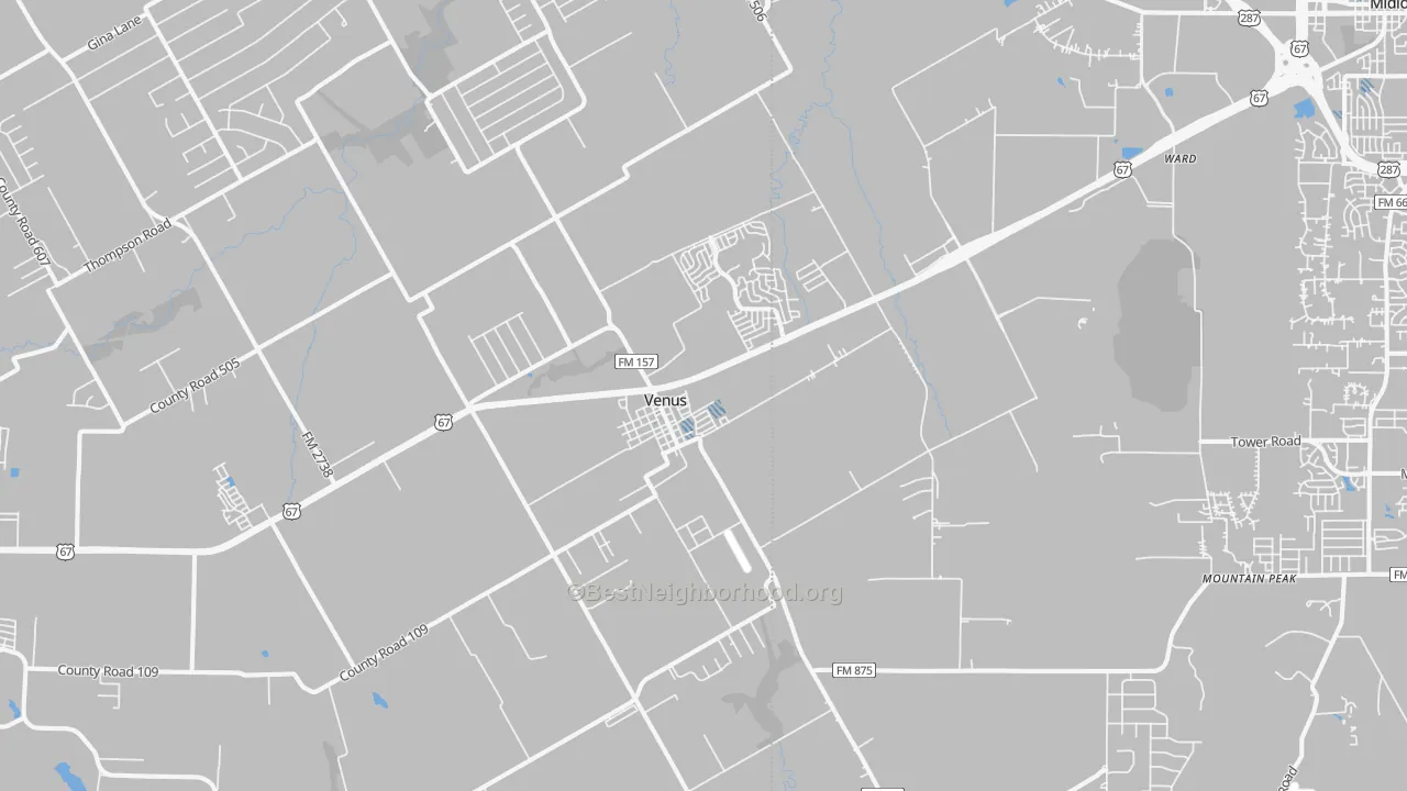 Transit Grade map of Venus, TX