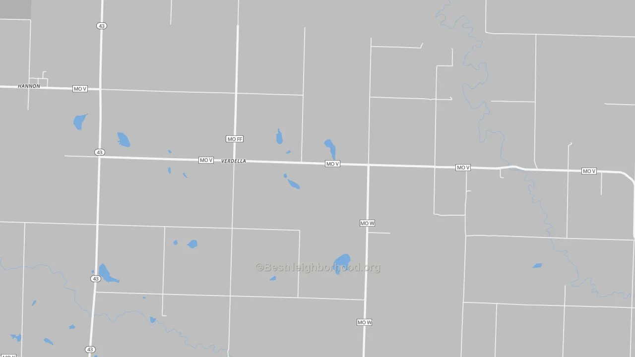 Transit Grade map of Verdella, MO