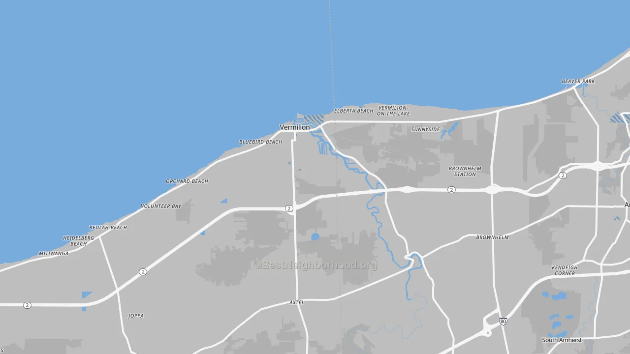 Transit Grade map of Vermilion, OH