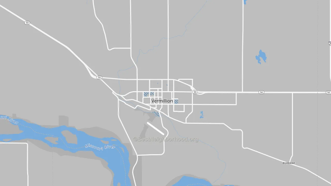 Transit Grade map of Vermillion, SD