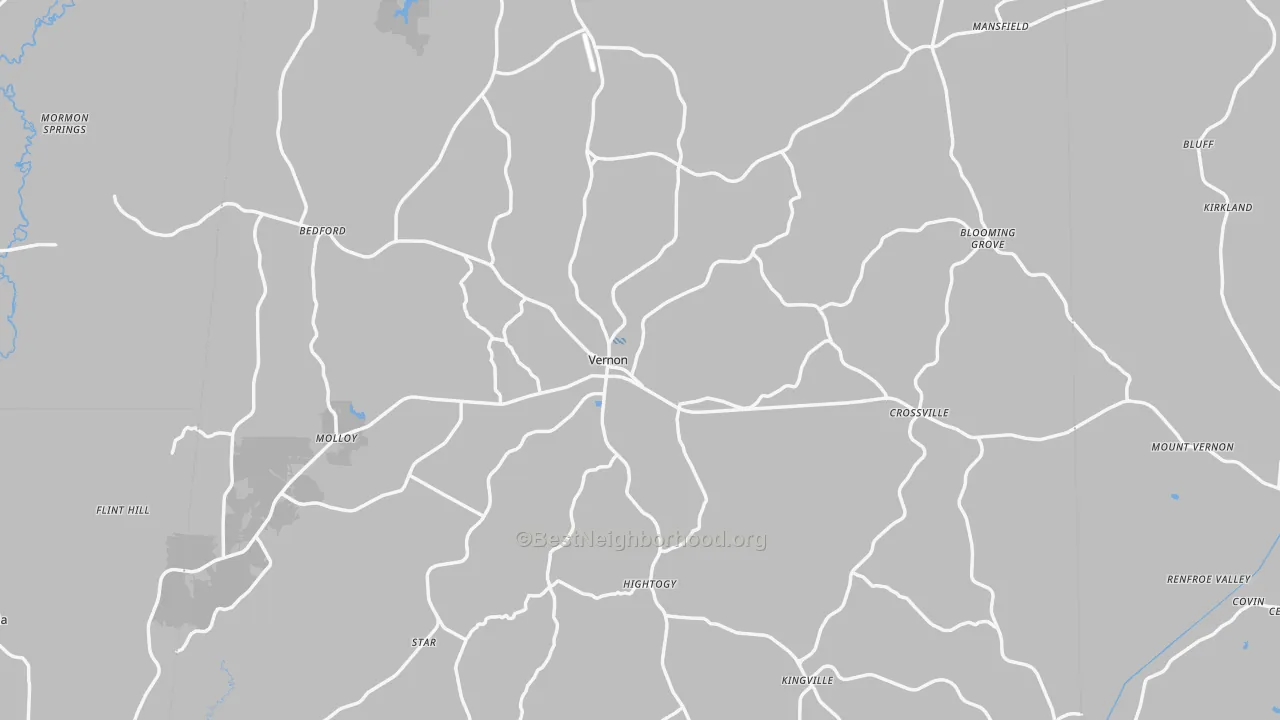 Transit Grade map of Vernon, AL