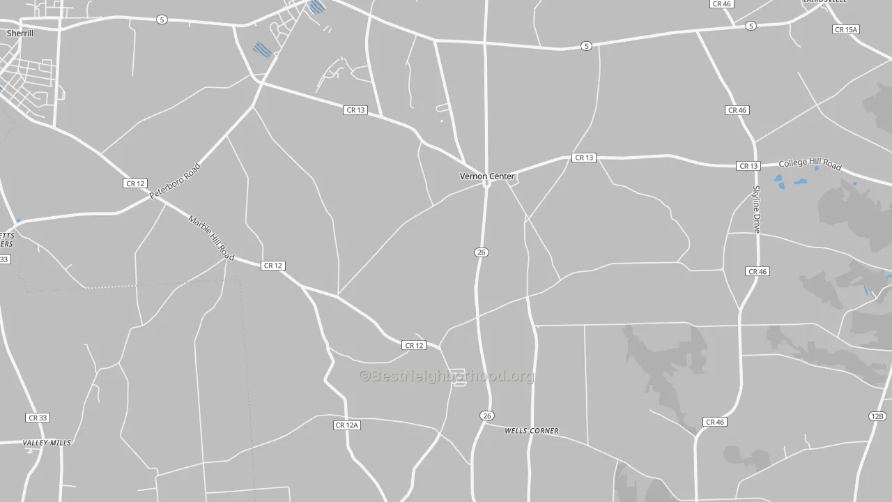 Transit Grade map of Vernon Center, NY