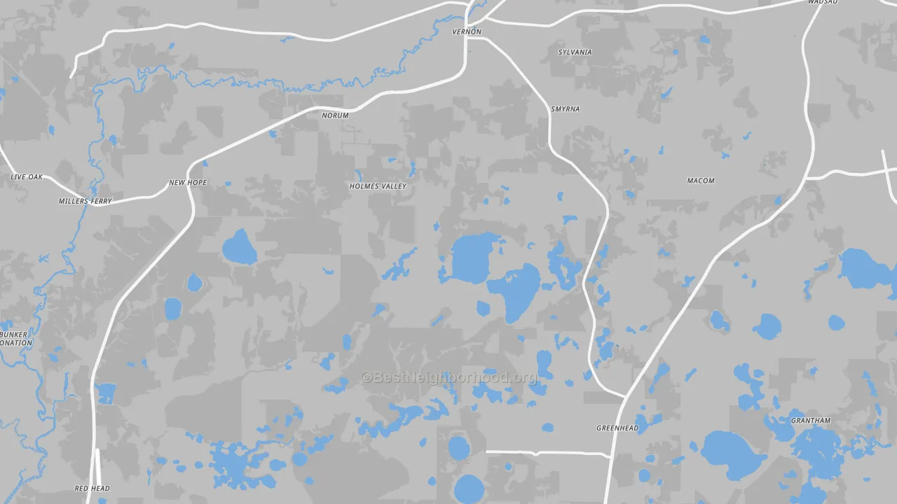 Transit Grade map of Vernon, FL