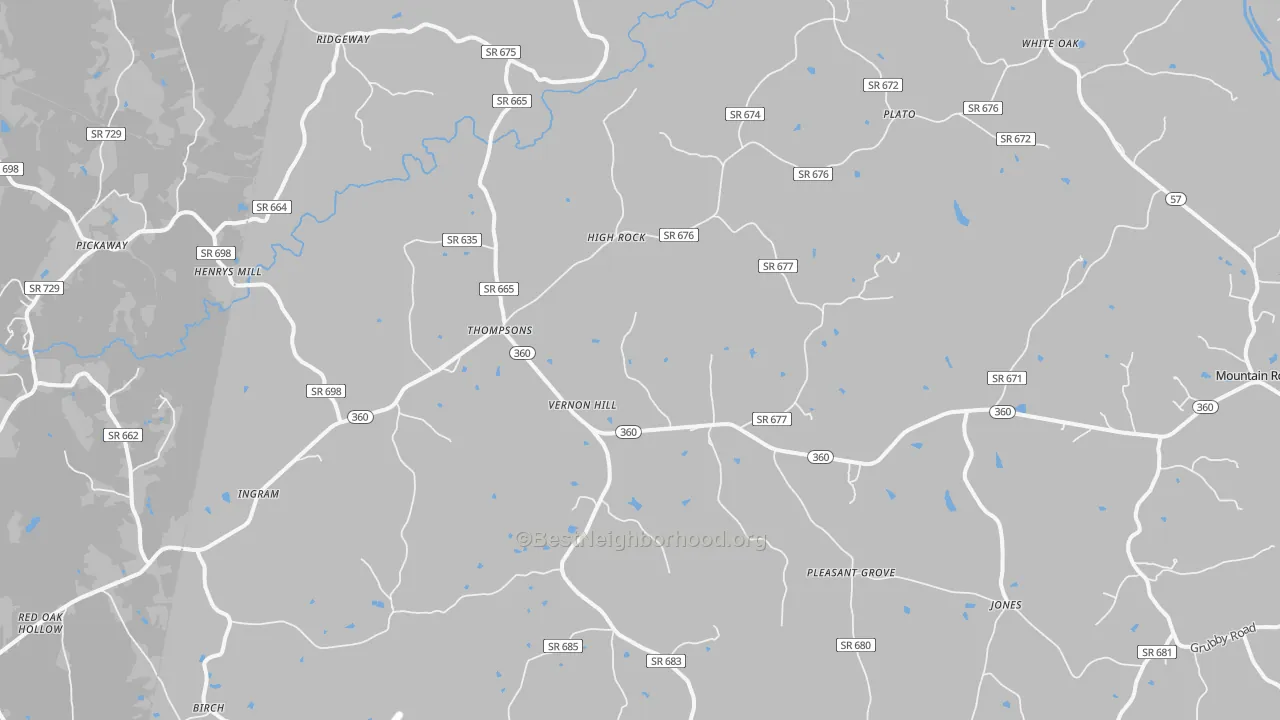 Transit Grade map of Vernon Hill, VA