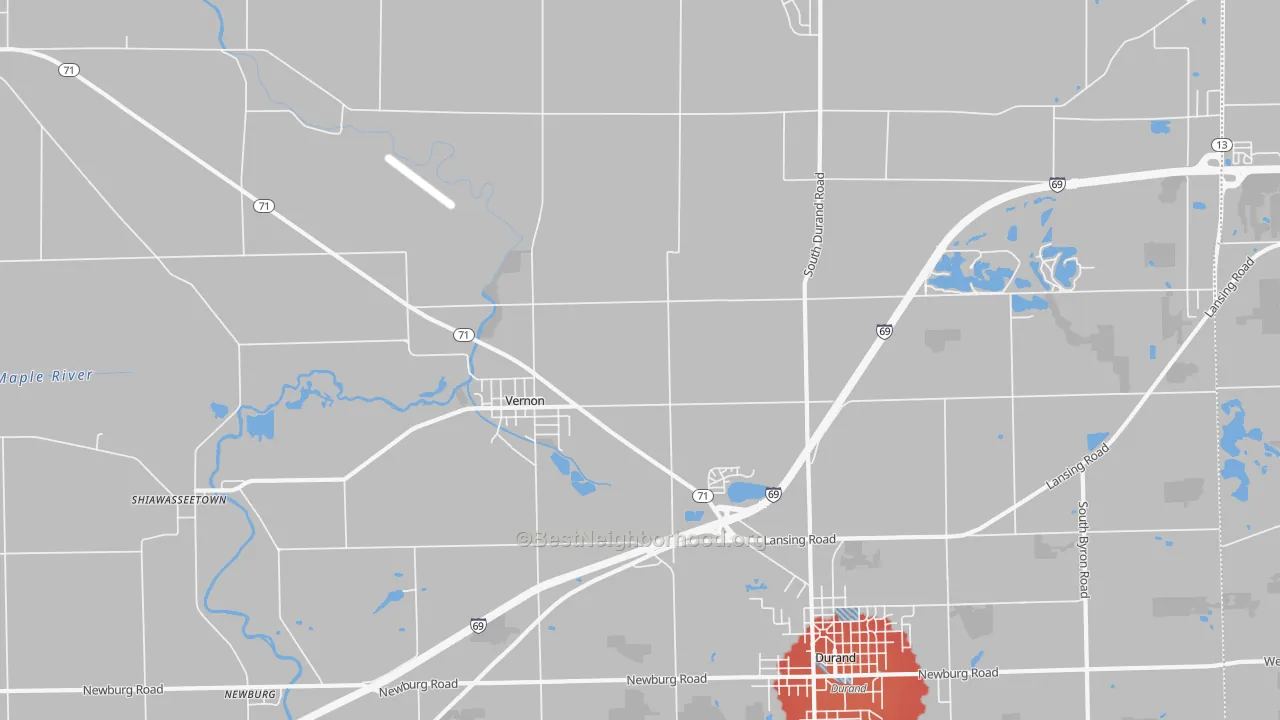 Transit Grade map of Vernon, MI