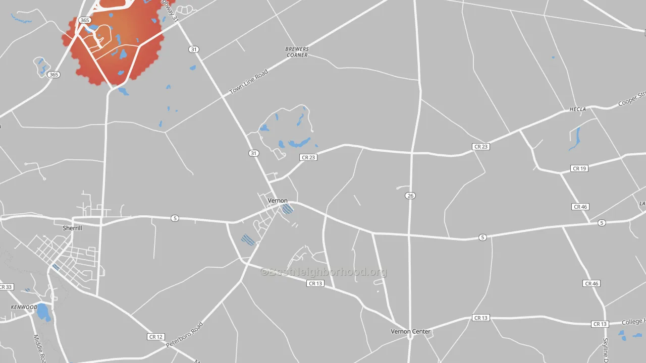Transit Grade map of Vernon, NY