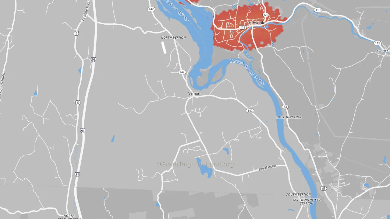 Transit Grade map of Vernon, VT