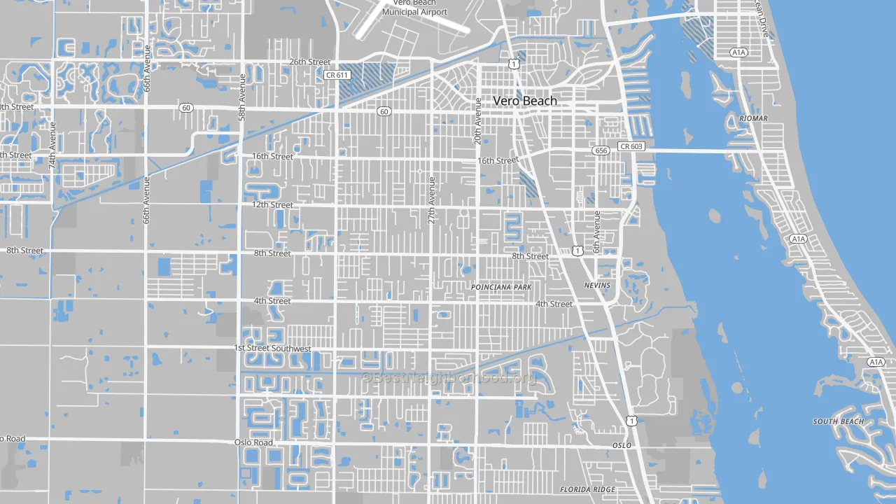 Transit Grade map of Vero Beach South, FL