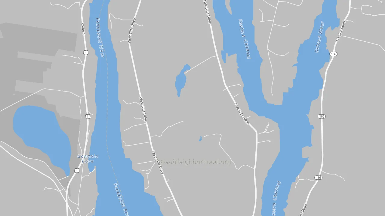 Transit Grade map of Verona Island, ME