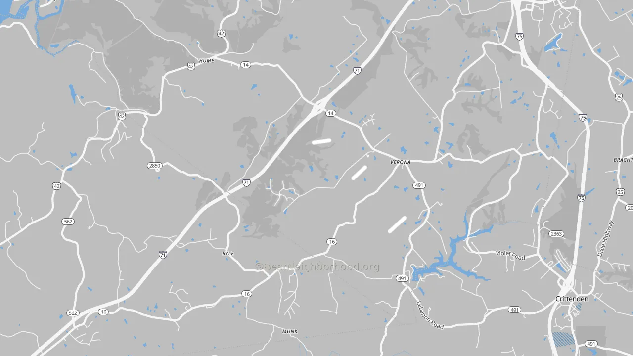 Transit Grade map of Verona, KY