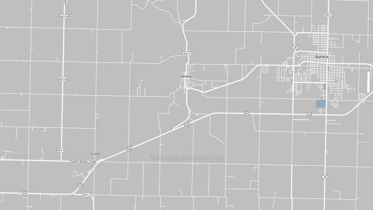 Transit Grade map of Verona, MO