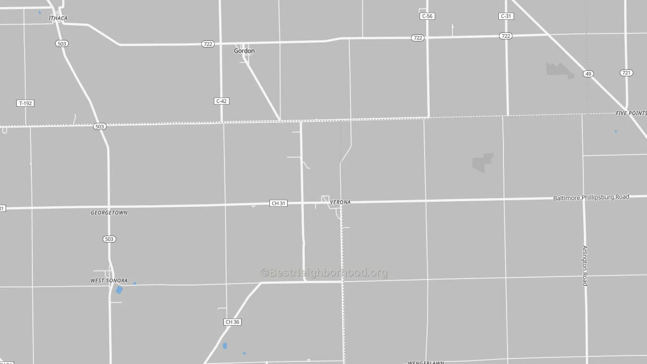 Transit Grade map of Verona, OH