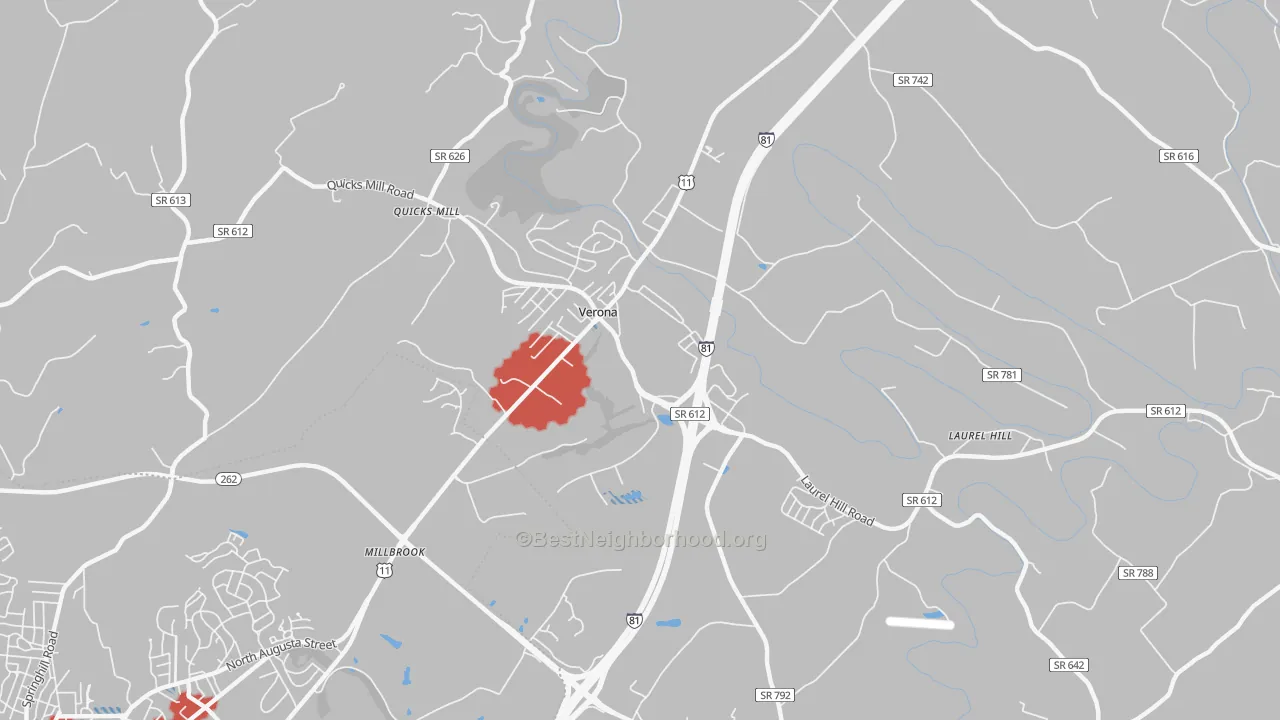 Transit Grade map of Verona, VA