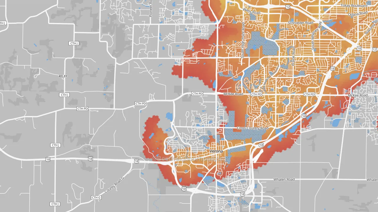 Transit Grade map of Verona, WI