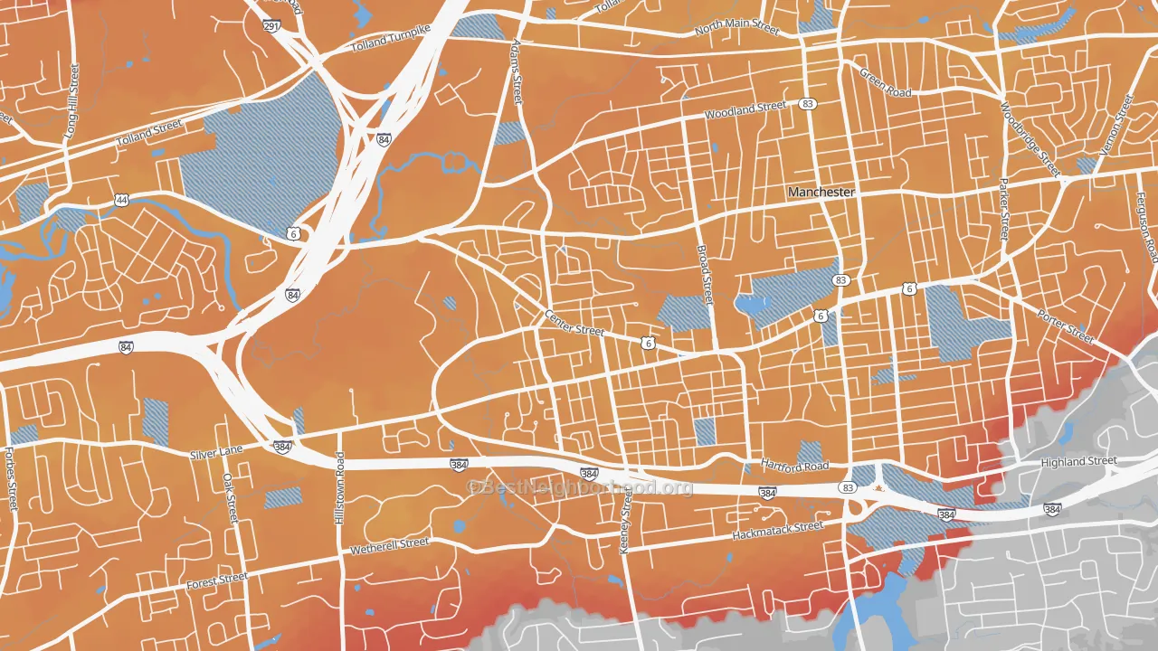 Transit Grade map of Verplanck, Manchester, CT