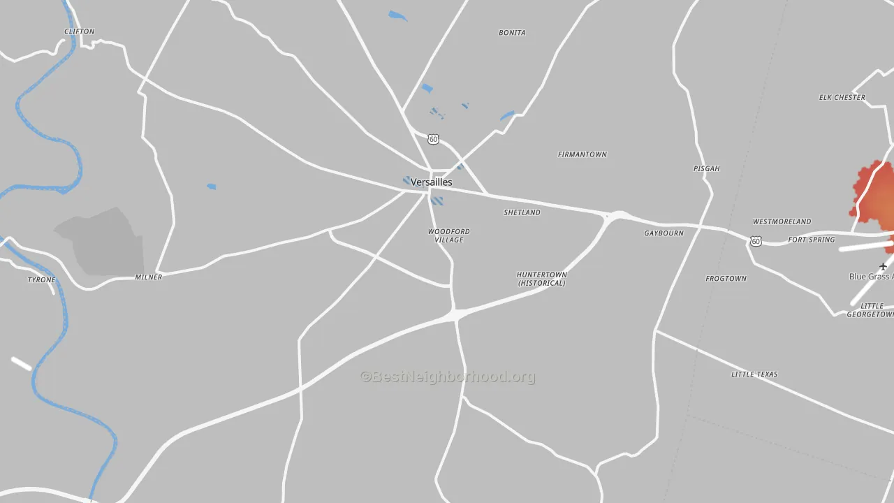 Transit Grade map of Versailles, KY