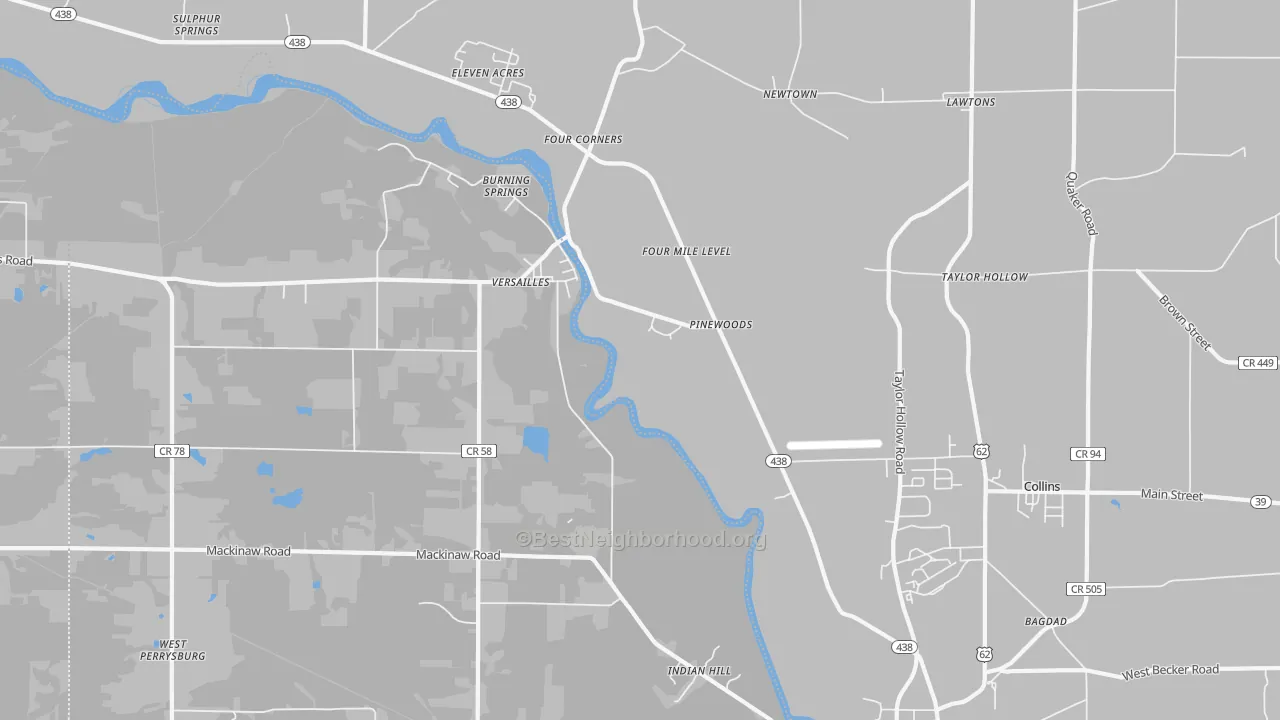 Transit Grade map of Versailles, NY