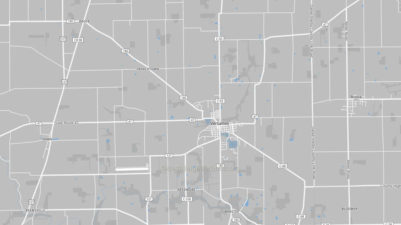 Transit Grade map of Versailles, OH