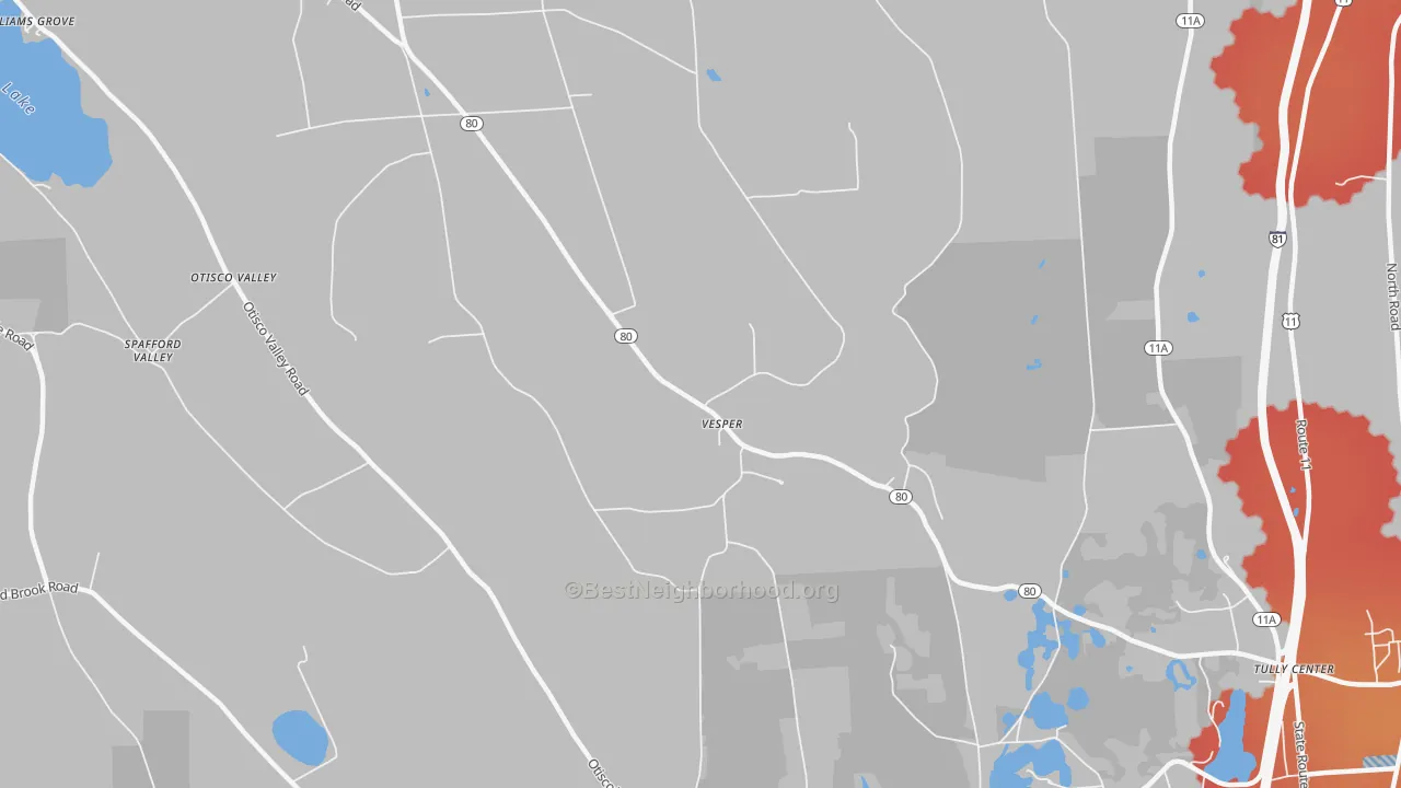 Transit Grade map of Vesper, NY