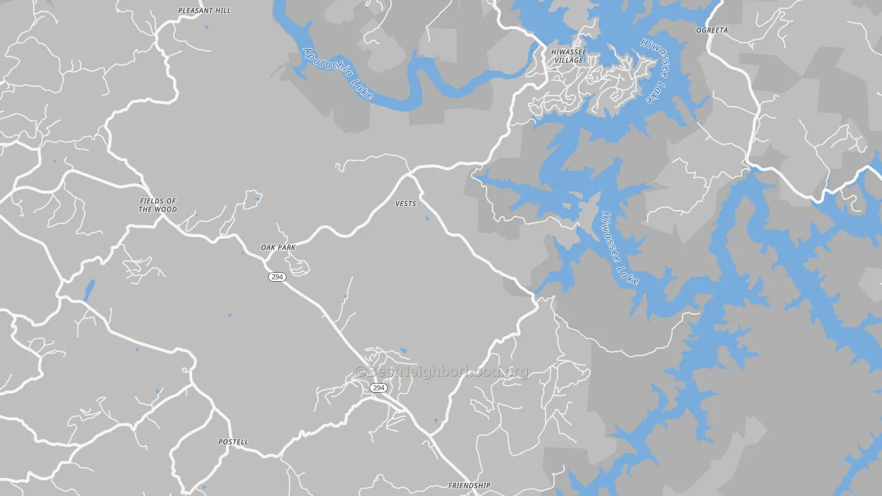 Transit Grade map of Vests, NC