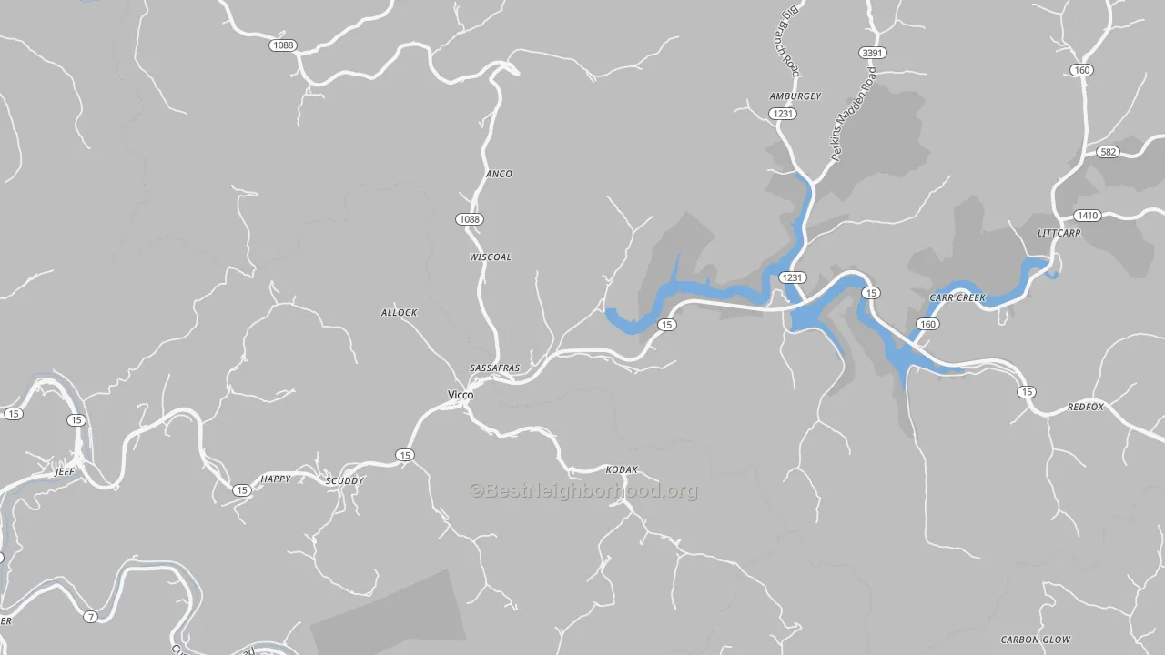 Transit Grade map of Vicco, KY