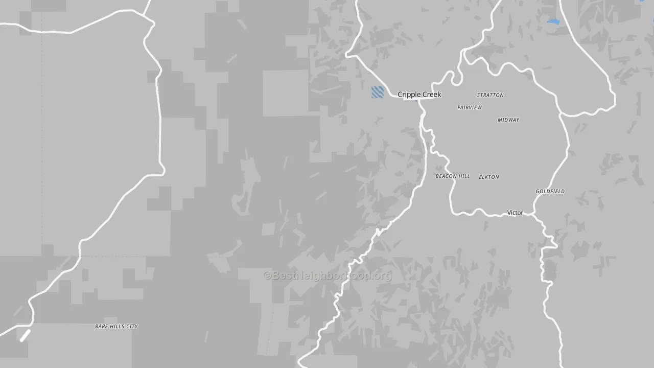 Transit Grade map of Victor, CO