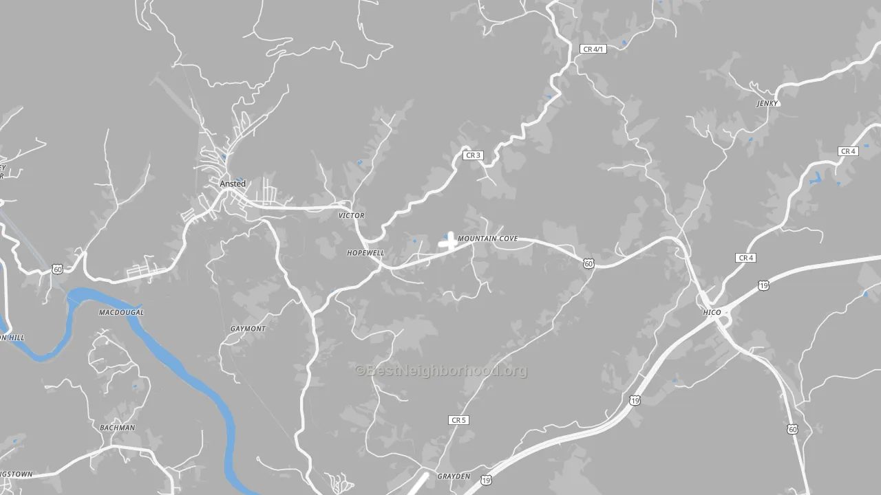 Transit Grade map of Victor, WV