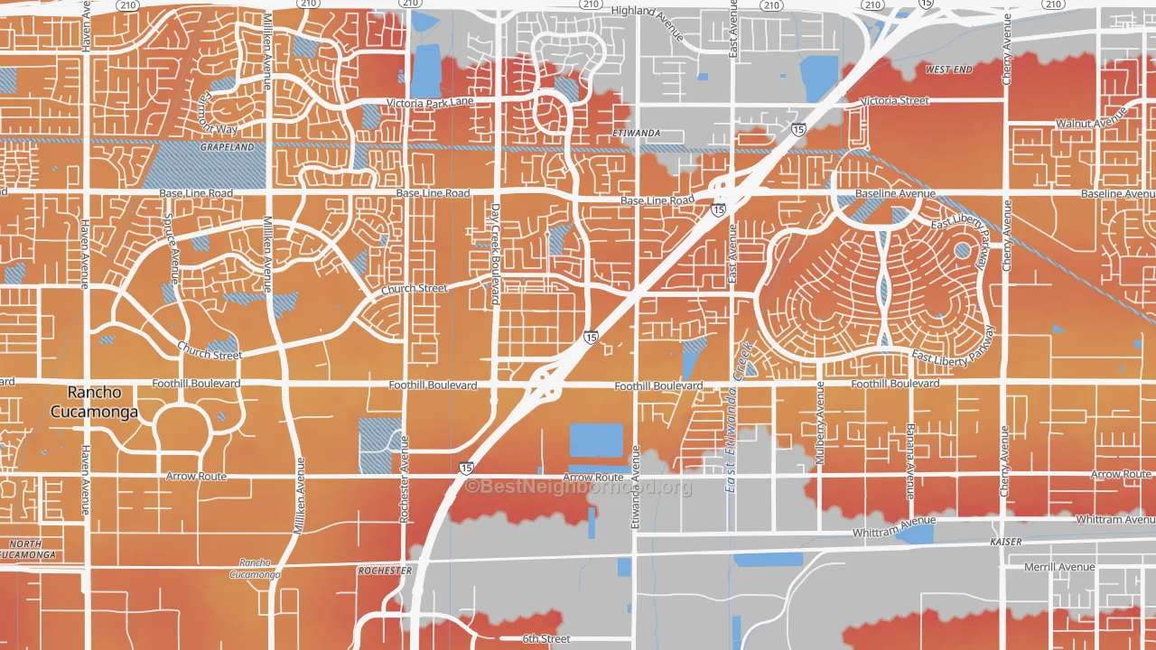 Transit Grade map of Victoria Gardens, Rancho Cucamonga, CA